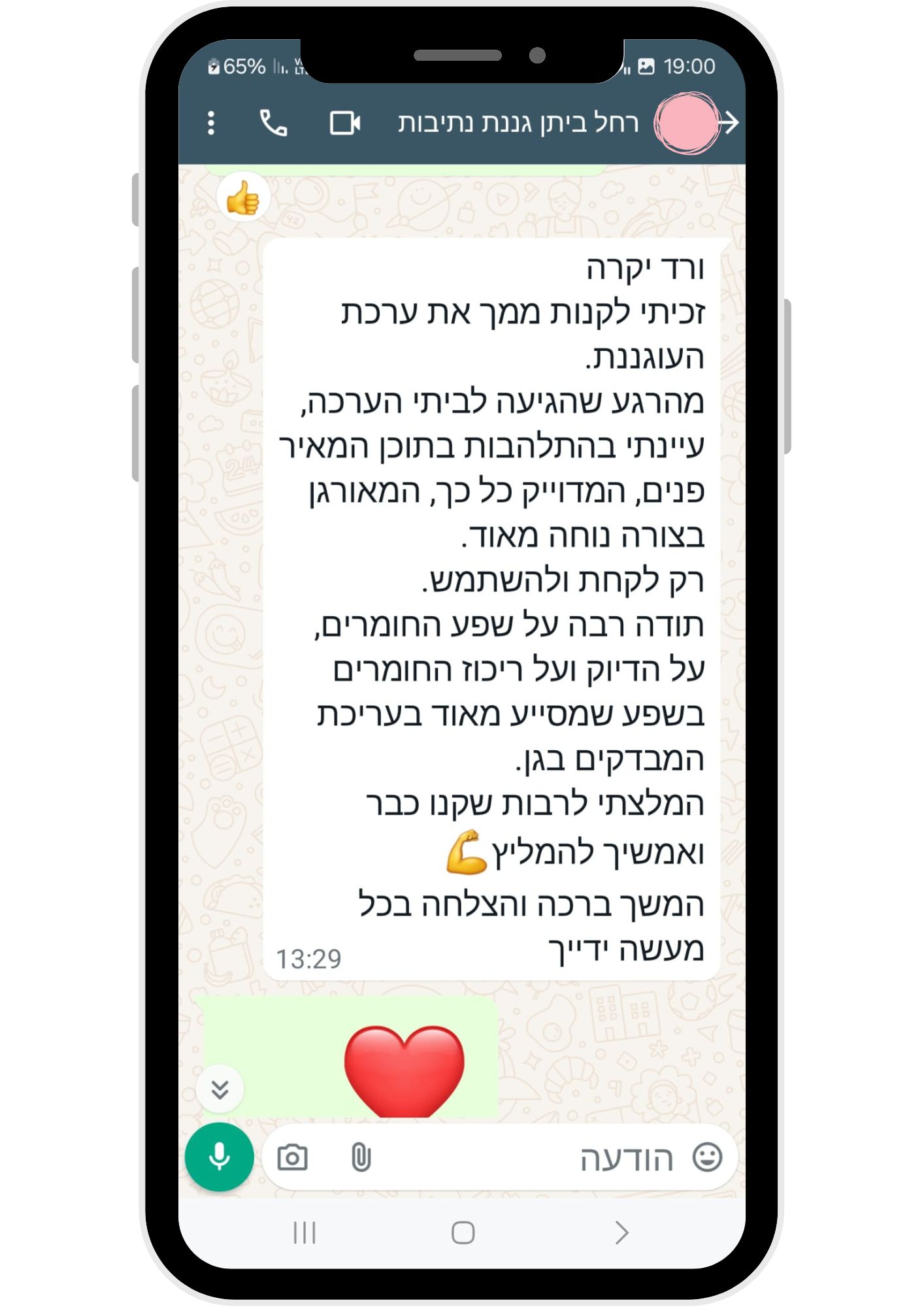 המלצת גננת בוואטסאפ